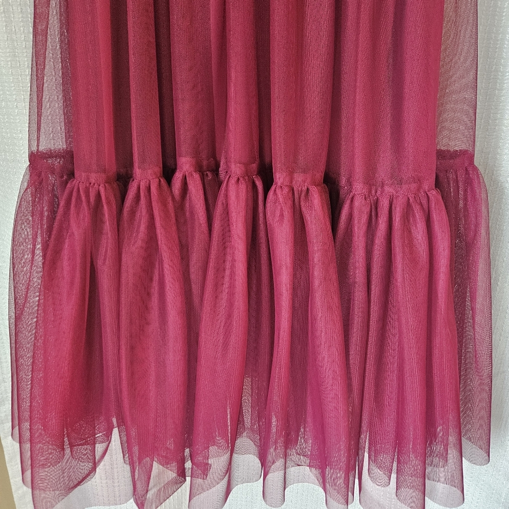 Elegant Raspberry Pink Tulle Dress - Picture 5 of 10